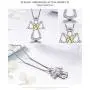 VOROCO 925 Sterling Silver Simple Cute Style Pendant Necklace Birthday Gift Jewelry for Women Girls VOROCO 925 Sterling Silver Simple Cute Style Pendant Necklace Birthday Gift Jewelry for Women Girls