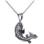 PAMTIER Unisex Vintage Lucky Sign Chinese Koi Carp Amulet Pendant Necklace