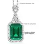 Gem Stone King Sterling Silver Green Simulated Emerald Pendant Necklace 7.10 cttw Emerald Cut 14X10MM with 18 Inch Silver Chain Gem Stone King Sterling Silver Green Simulated Emerald Pendant Necklace 7.10 cttw Emerald Cut 14X10MM with 18 Inch Silver Chain