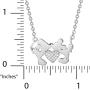 Disney Mickey Mouse and Minnie Mouse Silver Plated Kiss Necklace, Jewelry for Women