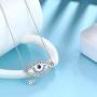 Protective Evil Eye Jewelry Gift 925 Sterling Silver Blule Evil Eye Ring/Earrings/Bracelet/Necklace/Magen David with Evil Eye Necklace New Year Valentine Gift for Women Girls