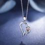 NINAMAID Valentines Day Gifts Womens Flower Rose Necklace 925 Sterling Silver Love Heart Pendant Necklace Jewelry for Womens Girls Wife Adjustable Chian with 5A Cubic Zirconia