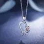 NINAMAID Valentines Day Gifts Womens Flower Rose Necklace 925 Sterling Silver Love Heart Pendant Necklace Jewelry for Womens Girls Wife Adjustable Chian with 5A Cubic Zirconia