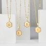 Yoosteel Dainty Layered Gold Necklaces for Women, 14K Gold Plated Tiny Hexagon Letter Necklace Personalized Initial Monogram Gold Layered Necklaces for Women Jewelry