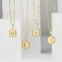 Yoosteel Dainty Layered Gold Necklaces for Women, 14K Gold Plated Tiny Hexagon Letter Necklace Personalized Initial Monogram Gold Layered Necklaces for Women Jewelry
