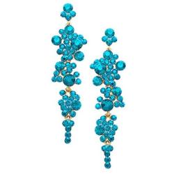 Rosemarie Collections Womens Crystal Rhinestone Bubble Dangle Statement Earrings 3.25 Inches