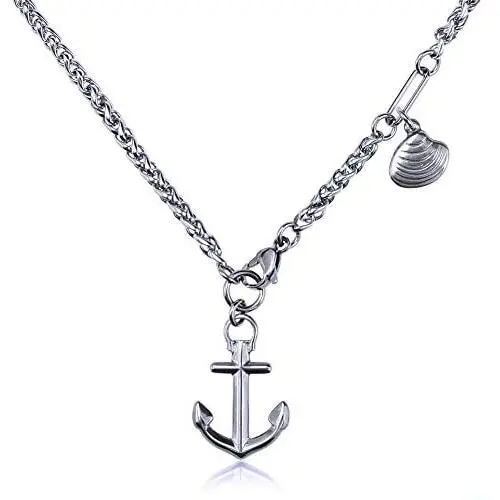 4mm width stainless steel men women anchor pendant necklace jewelry 4mm width stainless steel men women anchor pendant necklace jewelry