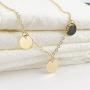 Avanlin Vintage Dainty Sequin Pendant Necklace Gold Plated Triple Disc Coin Necklaces Chain Jewelry for Women and Girls