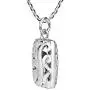 3D Filigree Swirls Square .925 Sterling Silver Pendant Necklace
