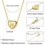 SANNYRA Dainty Initial Necklace 14K Gold White Gold Rose Gold Plated Letters A-Z 26 Alphabet Heart Pendant Necklace for Women，Valentines Day Gifts