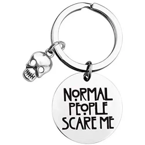 BLEOUK American Horror Story Inspired Gift Normal People Scare Me TV Show Lover Keychain BLEOUK American Horror Story Inspired Gift Normal People Scare Me TV Show Lover Keychain