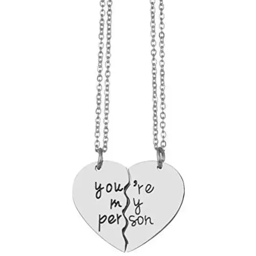 JJTZX You Are My Person Greys Anatomy Inspired Charm Expandable Stainless Steel Wire Bangle Bracelet Puzzle Piece Keychains Best Friends Gift