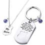 Police Officer Gift Police Necklace Keychain Matching Set Blue Line Policemen Gifts Police Wife Mom Jewelry Gifts May God Protect You from Harm