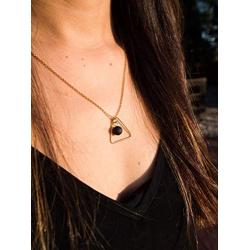 Lava Stone Oil Diffuser Necklace - with Stainless Steel Chain, 17.7'' + 2'' Extender