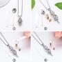XIUDA Cremation Jewelry Urn Necklace for Ashes with Lotus Flower Urn Pendant Memorial Stainless Steel Ashes Keepsake