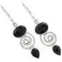 NOVICA Onyx .925 Sterling Silver Dangle Earrings Romantic Journey