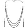 Efulgenz Boho Vintage Antique Ethnic Gypsy Indian Oxidized Silver Multilayer Strand Choker Statement Necklace Earrings Jewelry Set