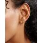 Erpels Gold Huggie Hoop Earring Set Small Hoop Earrings Cubic Zirconia Chain Hoop Earrings for Women Girls