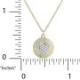 Disney Mickey and Minnie Mouse Yellow Gold Over Sterling Silver Cubic Zirconia Disc Pendant Necklace 16 + 2” Chain