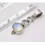 SilverStarJewel Faceted Rainbow Moonstone 3 Stone Pendant 1.4'' 925 Sterling Silver SilverStarJewel Faceted Rainbow Moonstone 3 Stone Pendant 1.4'' 925 Sterling Silver
