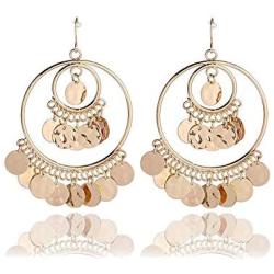 YANCHUN Gypsy Chandelier Coin Dangle Earrings Vintage Disc Ethnic Drop Earring for Women