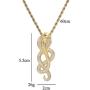 Moca Jewelry Hip Hop Iced Out Cobra Pendent 18K Gold Plated Chain Necklace for Men Women