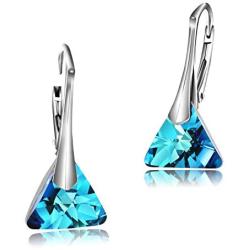 Chic Bijoux Drop and Dangle Earrings for Women with Leverback - Made with 925 Sterling Silver and Swarovski Crystals - Hypoallergenic, Gift for Mom