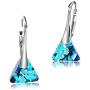 Chic Bijoux Drop and Dangle Earrings for Women with Leverback - Made with 925 Sterling Silver and Swarovski Crystals - Hypoallergenic, Gift for Mom