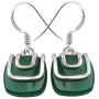 SilverStarJewel Square Green Onyx tcw 7.5 Earrings 1.1'' Sterling Silver Stone Gift