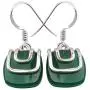SilverStarJewel Square Green Onyx tcw 7.5 Earrings 1.1'' Sterling Silver Stone Gift