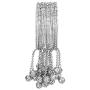 Efulgenz Boho Vintage Antique Gypsy Tribal Indian Oxidized Silver Plated Bell Tassel Charm Bracelets Bangle Set Jewelry