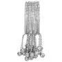 Efulgenz Boho Vintage Antique Gypsy Tribal Indian Oxidized Silver Plated Bell Tassel Charm Bracelets Bangle Set Jewelry