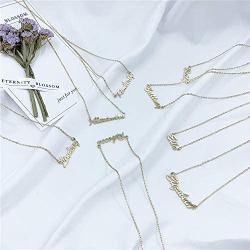 Elefezar Personalized Name Necklace Pendant Custom Made Necklace with Nameplate 18K Gold Plated Jewelry for Women