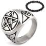 Gungneer Men Stainless Steel Pentacle Pentagram Ring Wicca Pagan Jewelry Power Strength Protection Amulet Men Women