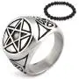 Gungneer Men Stainless Steel Pentacle Pentagram Ring Wicca Pagan Jewelry Power Strength Protection Amulet Men Women