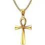 HUANIAN Mens Stainless Steel Coptic Anka Cross Religious Pendant Necklace, 24'' Curb Chain HUANIAN Mens Stainless Steel Coptic Anka Cross Religious Pendant Necklace, 24'' Curb Chain