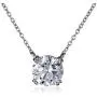 Platinum or Gold-Plated Sterling Silver Round-Cut Swarovski Zirconia Solitaire Pendant Necklace Platinum or Gold-Plated Sterling Silver Round-Cut Swarovski Zirconia Solitaire Pendant Necklace