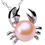 Eiffy Nautical Animal Crab with Freshwater Pearl Pendant Necklace for Women Girls Choker Jewelry