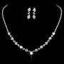 Gorais Wedding Jewelry Bride Silver Rhinestone Necklace and Earrings Set Bridal Crystal Choker Necklace Jewelry for Women and Girls (Set 1)