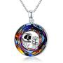 JUSTKIDSTOY Nightmare Before Christmas Necklace Jewelry 925 Sterling Silver Jack Skellington and Sally Pendant Necklace Gifts for Women Girlfriend