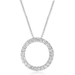 La Joya 1/6-1/2 Carat Total Weight (ctw) Lab Grown Diamond Circle of Love Necklace Collection - White Rhodium Plated .925 Sterling Silver With Adjustable Chain - GH Color SI Clarity