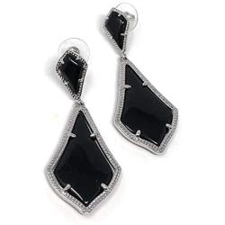 Kendra Scott Alexa Drop Earrings Silver Black