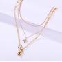 Blufly Layered Boho Lock Star Pendant Necklaces Gold Bar Circle Round Chunk Necklace Chain Toggle Beaded Choker Necklaces Sweater Necklaces Jewelry for Women and Girls