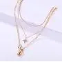 Blufly Layered Boho Lock Star Pendant Necklaces Gold Bar Circle Round Chunk Necklace Chain Toggle Beaded Choker Necklaces Sweater Necklaces Jewelry for Women and Girls