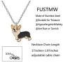 FUSTMW Dog Lovers Necklace Gifts Dachshund Corgi Chihuahua Necklace Dog Owners Jewelry Pet Lovers Gifts