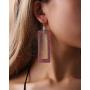 Ofeiyaa 4-6 Pairs Statement Dangle Natural Wood Teardrop Geometric Earrings Stainless Steel Stud Bohemia Retro Earrings for Women Girls