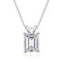 AINUOSHI 18K Gold Plated Sterling Silver 2.50 Carats Cubic Zirconia Emerald Shape Solitaire Pendant Necklace, 18''