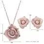 YIKIMAE Romantic Bridal Jewelry Sets for Women Rose Gold Plated Rose Flower Rhinestone Wedding Accessories