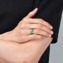 King Will 8mm Men Titanium Wedding Ring Inlaid Green Resin&Slender Silver Titanium Flat/Dome Style