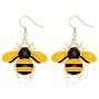NOUMANDA Gold Insect Honey Bee Necklace Crystal Bumblebee Pendant Earrings Sets for Women Jewelry